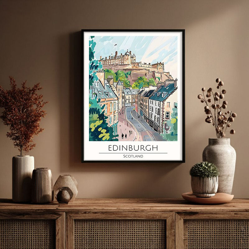 Vintage Edinburgh Framed Canvas Wall Painting media 3