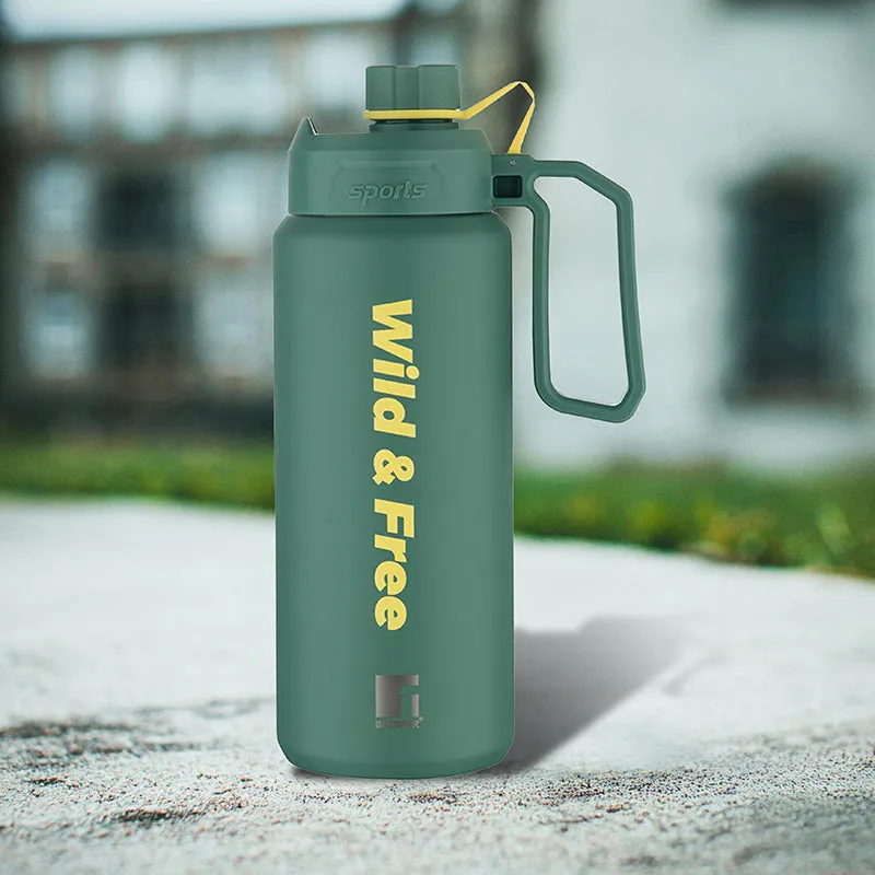 Bergner Thermolux Double Walled Hot & Cold Flask (Green) - 1000 mL media 1