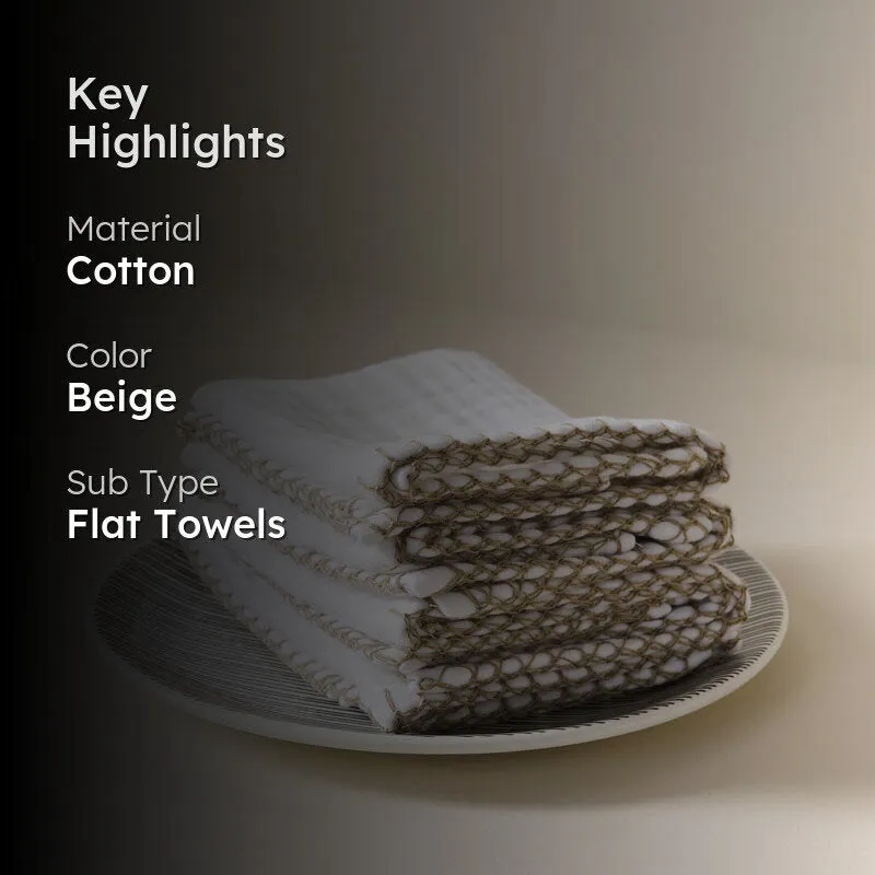 Luxe Waffle Face Towel (Beige) - Set of Four media 2