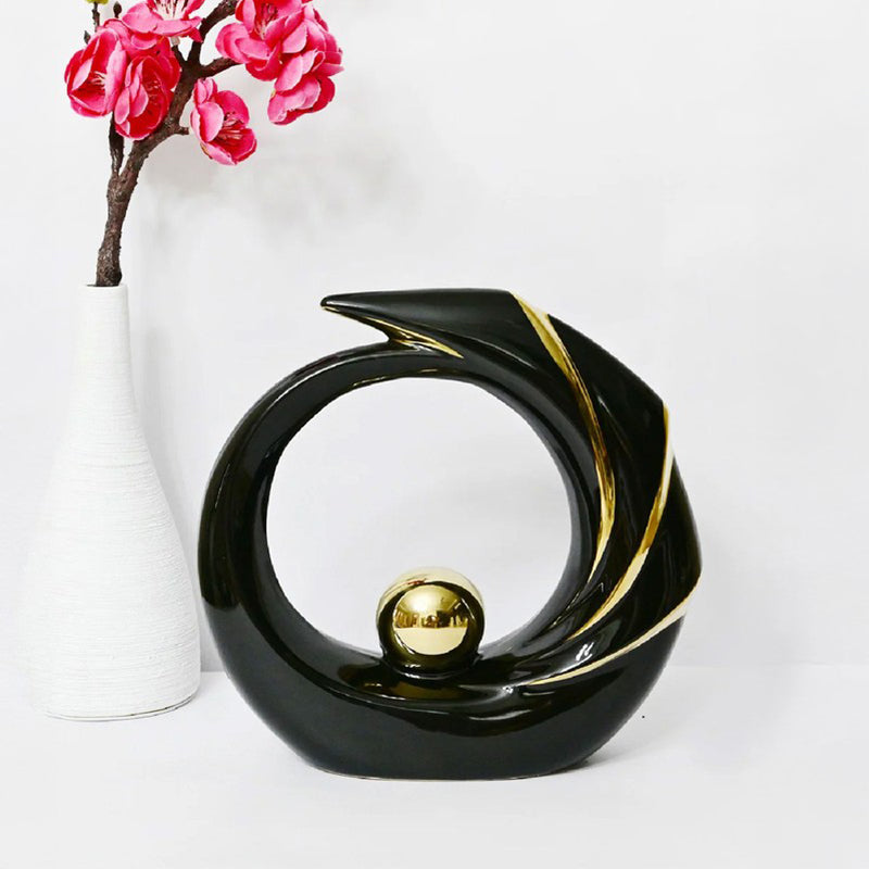 Orvix Luxe Curve Decorative Showpiece - Black media 5