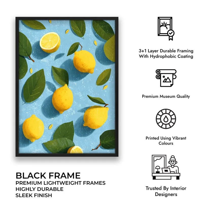 Lemon Study Canvas Wall Painting - Black Frame media 9