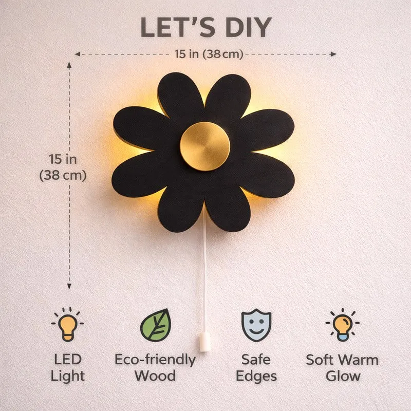 Lumiflora Battery Operated MDF Wall Lamp - Black media 11