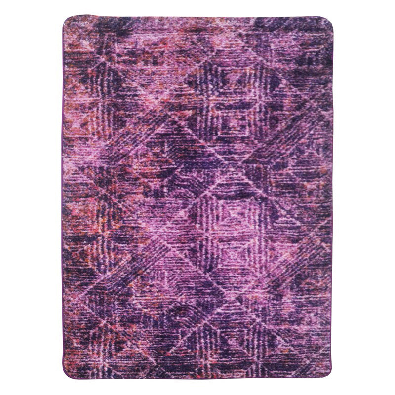 Fayric Abstract Micro Fiber Area Rug - Purple