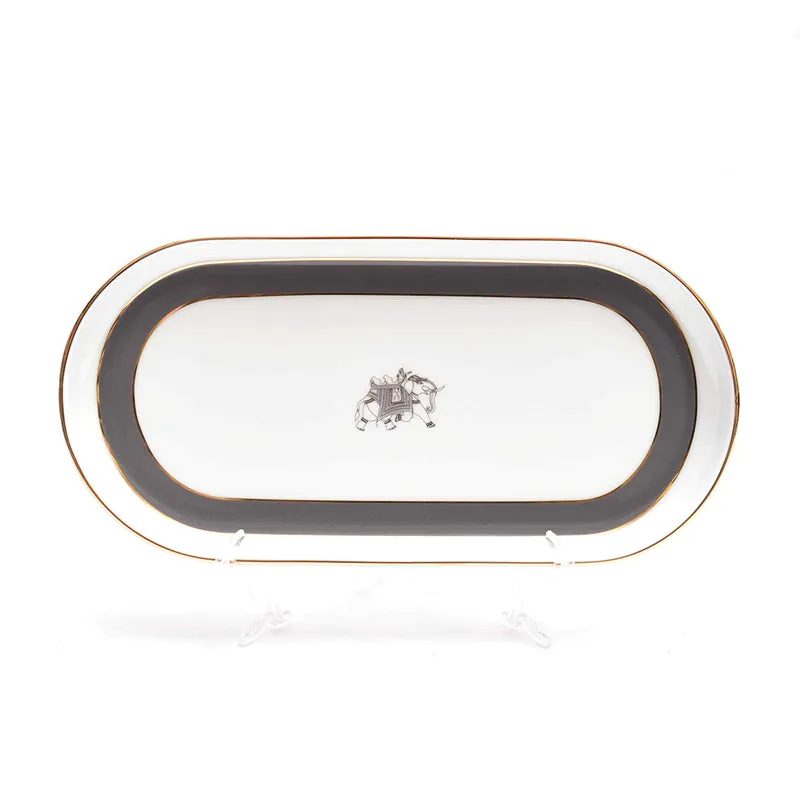 Gilded Legacy Porcelain Platter - Grey media 2