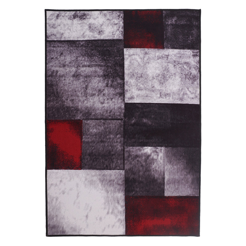 Red Geometry Anti-Skid Carpet