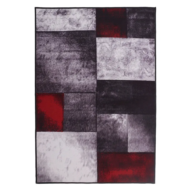 Red Geometry Anti-Skid Carpet media 1