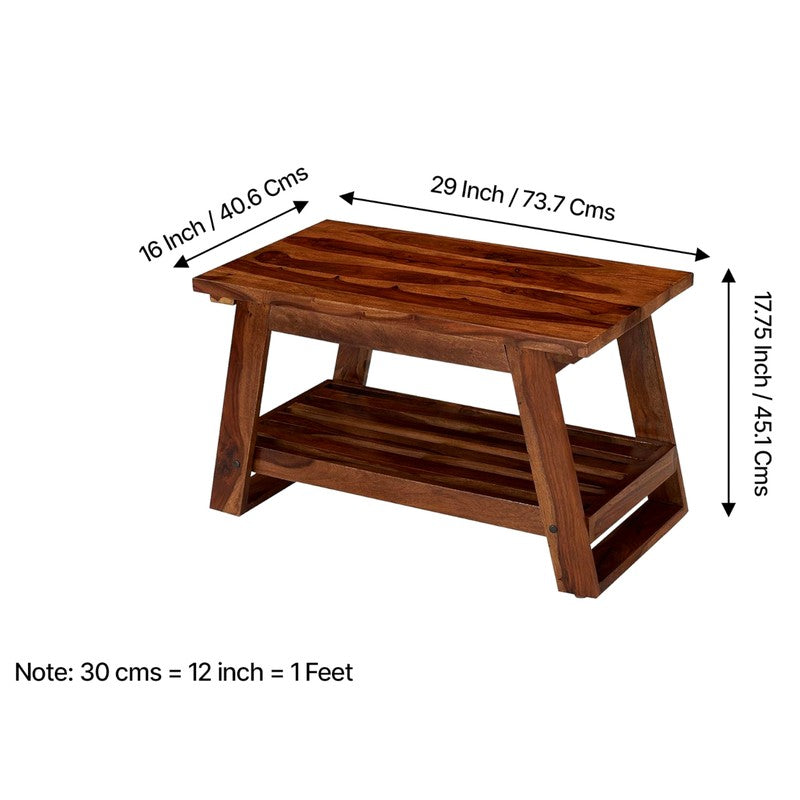 Axeron Sheesham Wooden Center Table - Brown media 12