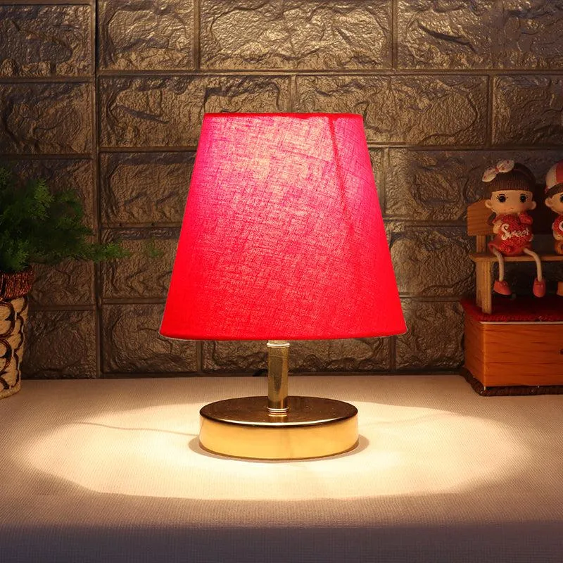 Alba Fabric Table Lamp - Red,Gold media 1