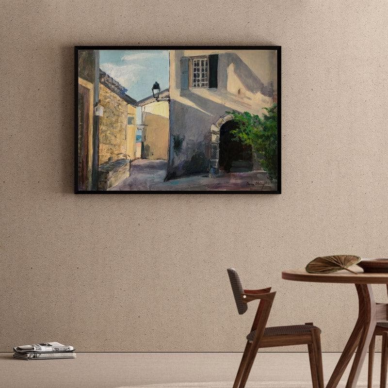 Dainty Town Canvas Wall Painting - Black Frame