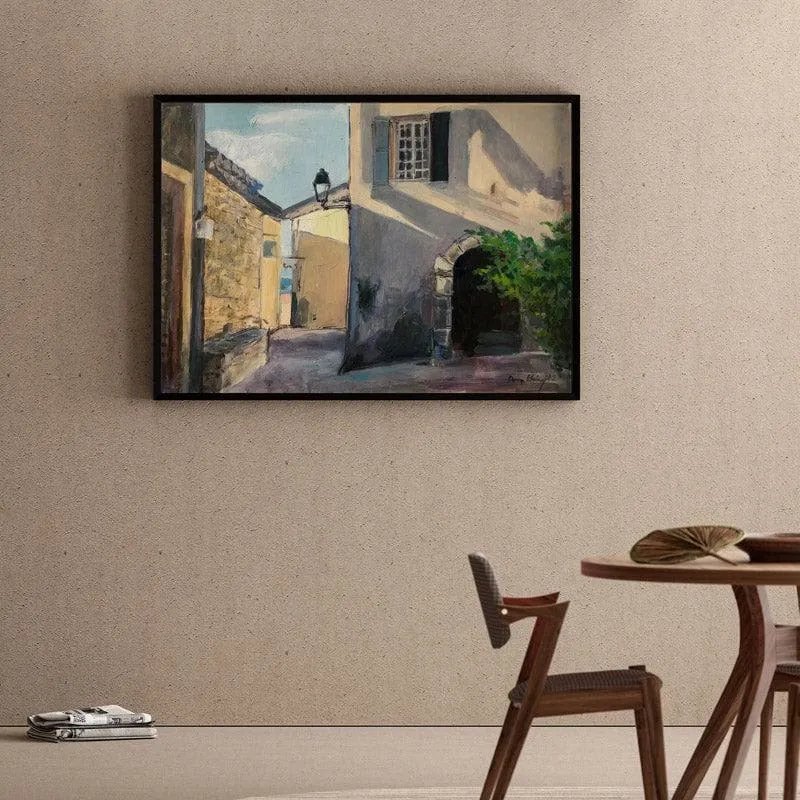 Dainty Town Canvas Wall Painting - Black Frame media 1