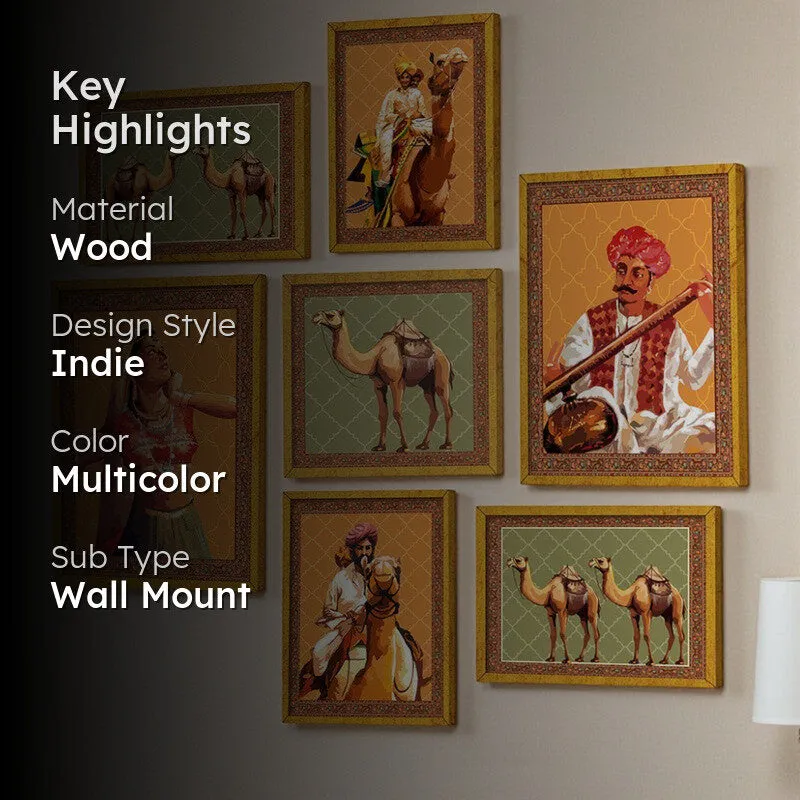 Rajasthani Muse Wall Art - Set Of Seven media 2