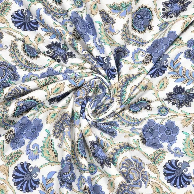 Tvisha Floral Printed Blue Cotton Dohar - 5