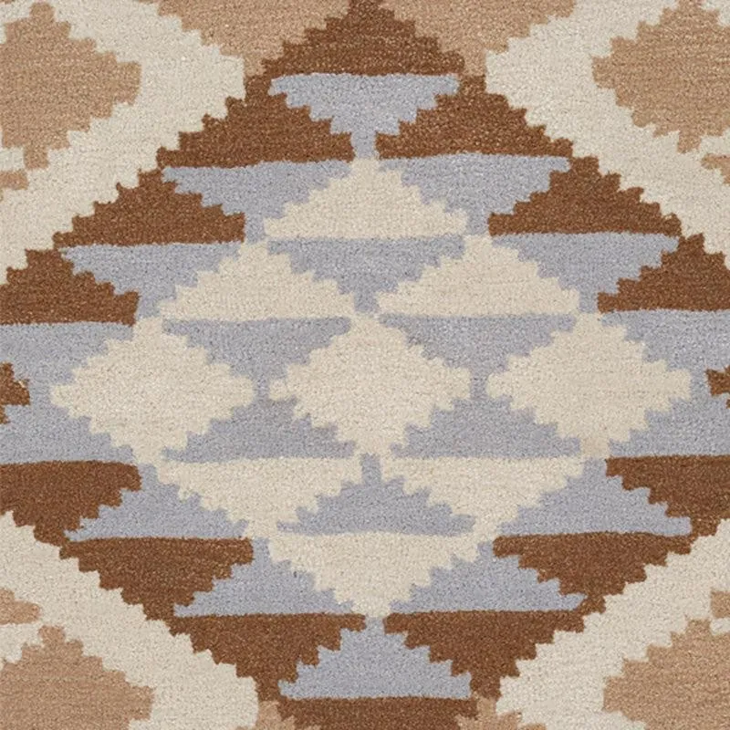 Belladonna Hand Tufted Geometric Wool & Nylon Carpet - Brown & Blue media 4