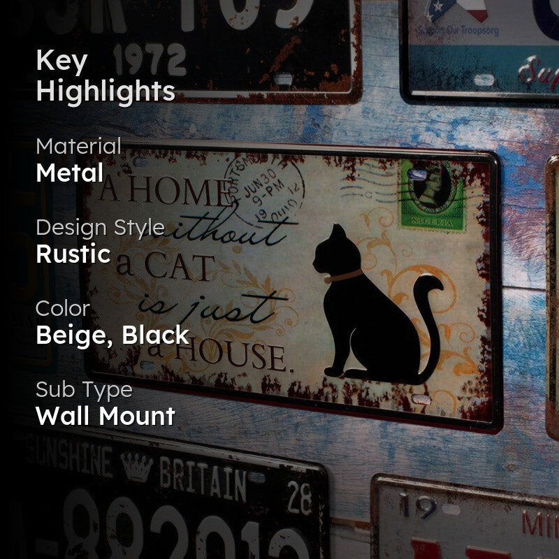 A Home Without A Cat Metal Wall Accent media 2