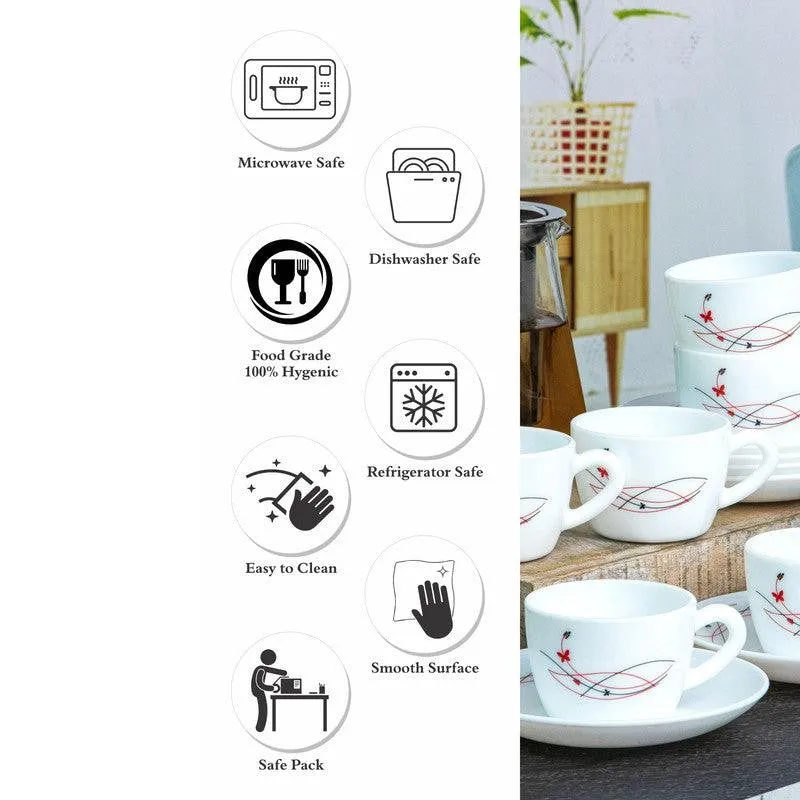 Cello Auros Breeze Cup & Saucer (130 ML) - Twelve Piece Set media 5