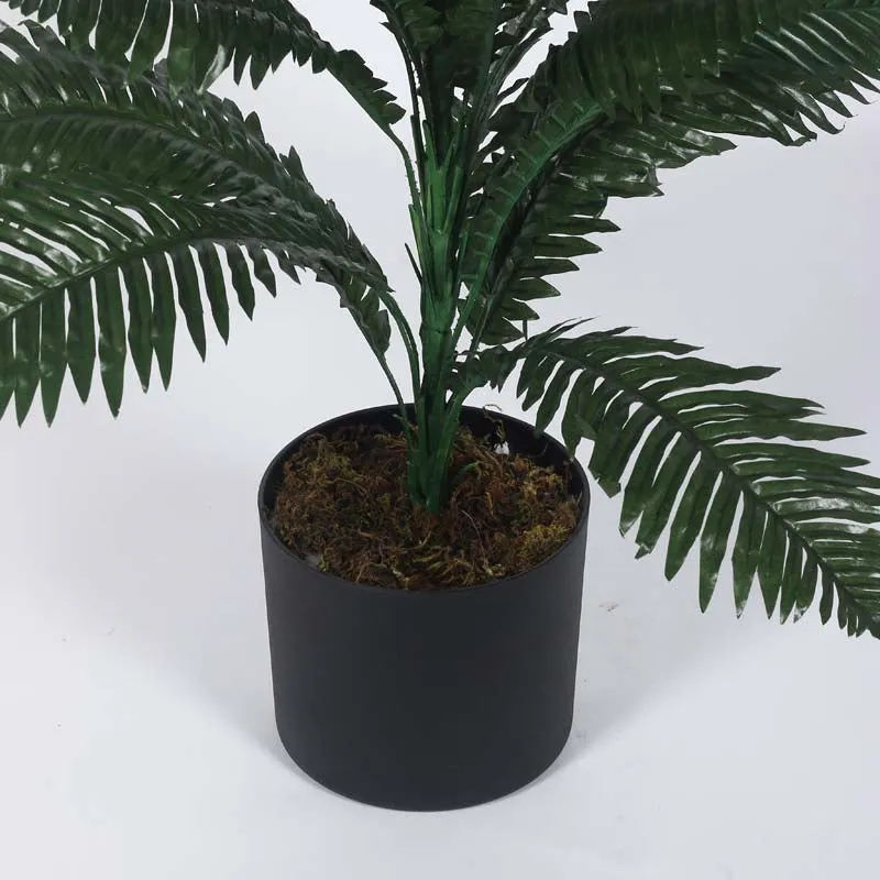 Faux Lush Boston Fern Plant With Black Plastic Pot - 2.8 Feet media 6