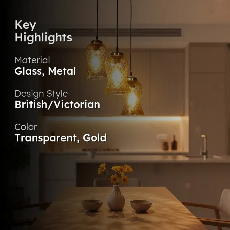 AquaVitra Glass Ceiling Lamp - Gold media 2
