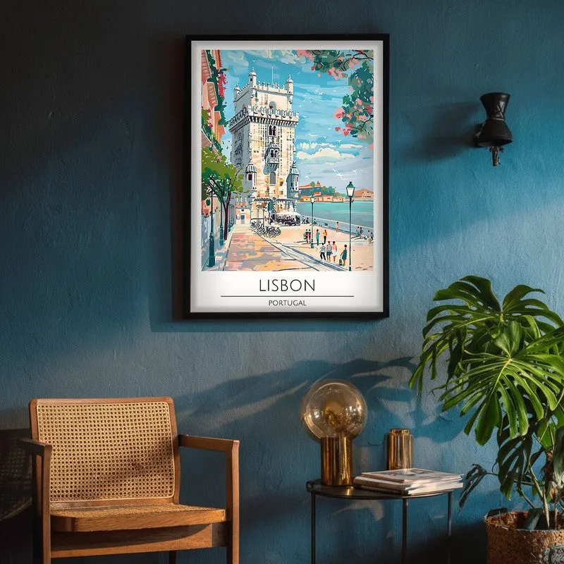 Vintage Lisbon Framed Canvas Wall Painting media 4