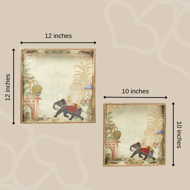 Raj Gaj Square Serving Tray - Set Of Two media 7