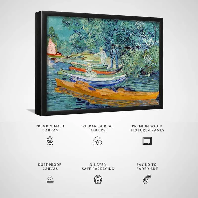 Bank Of The Oise Canvas Wall Art - Black Frame media 3