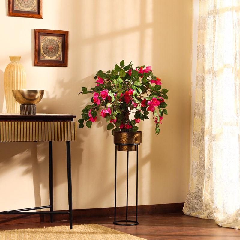 Artificial Realistic Bougainvillea Bonsai Tree With Black Plastic Pot - 3 Feet media 3
