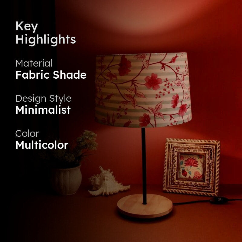 Usara Handpainted Fabric Table Lamp - Multicolor media 2