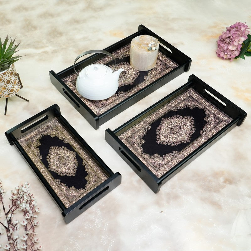 Velin Wooden Serving Tray - Set Of Three