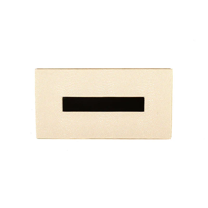 Tisquo Edge Faux Leather Tissue Box - Ivory media 5