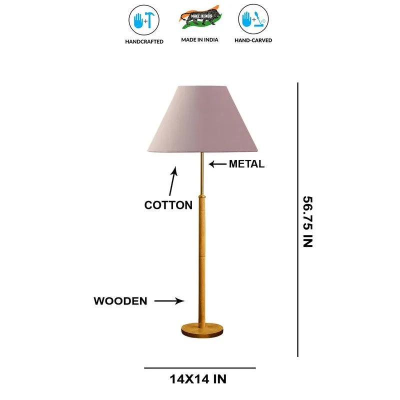 Earth Tone Wooden Floor Lamp - Grey media 7
