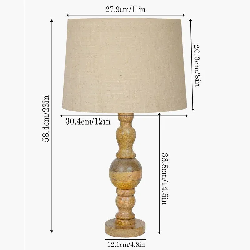 AuraLuxe Versatile Wooden Table Lamp - Beige media 7