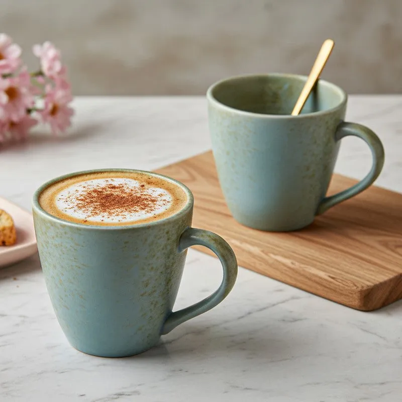 Tivraa Ceramic Coffee Mug (350 mL Each) - Set of Two media 1