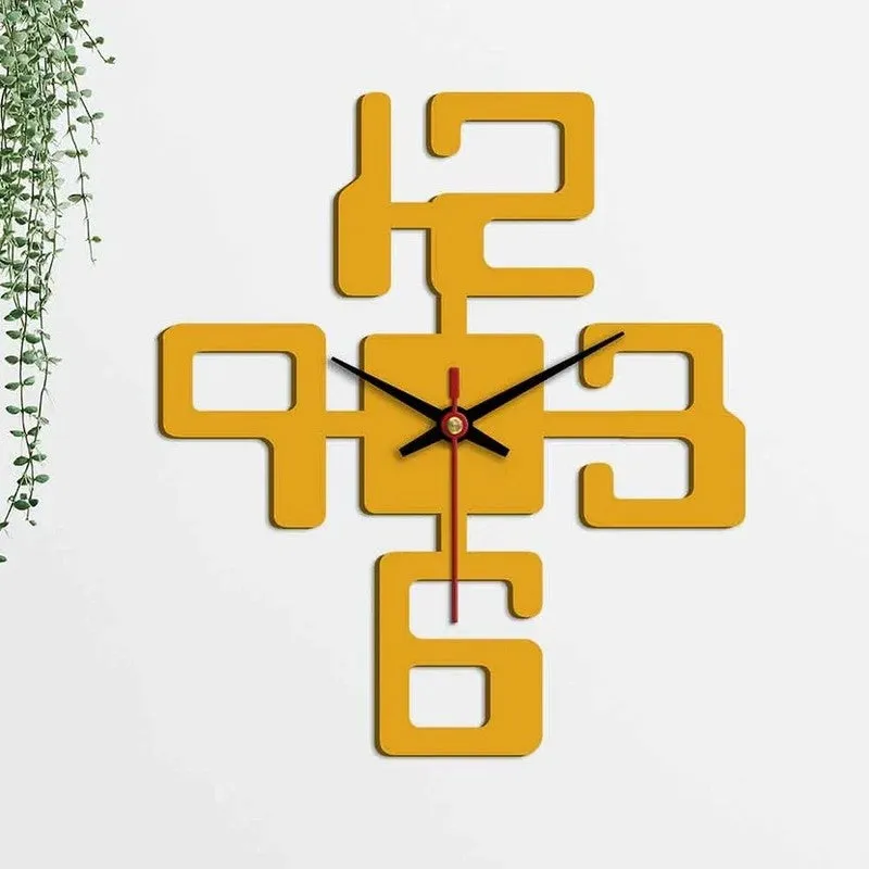 Bold Dial Number Wooden Wall Clock media 5