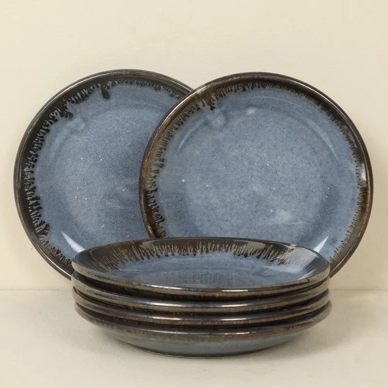 Ceramic Dinner Plates (Denim Blue) - Set Of Six media 4