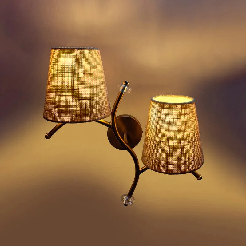 GlowStem Twin Jute Wall Lamp - Beige media 6