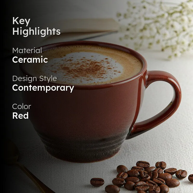 Gradient Brew Ceramic Coffee Mug (Deep Red) - 500 mL media 2
