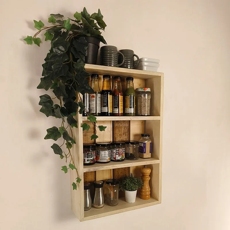 Samurack Wooden Kitchen Storage Wall Shelf media 4