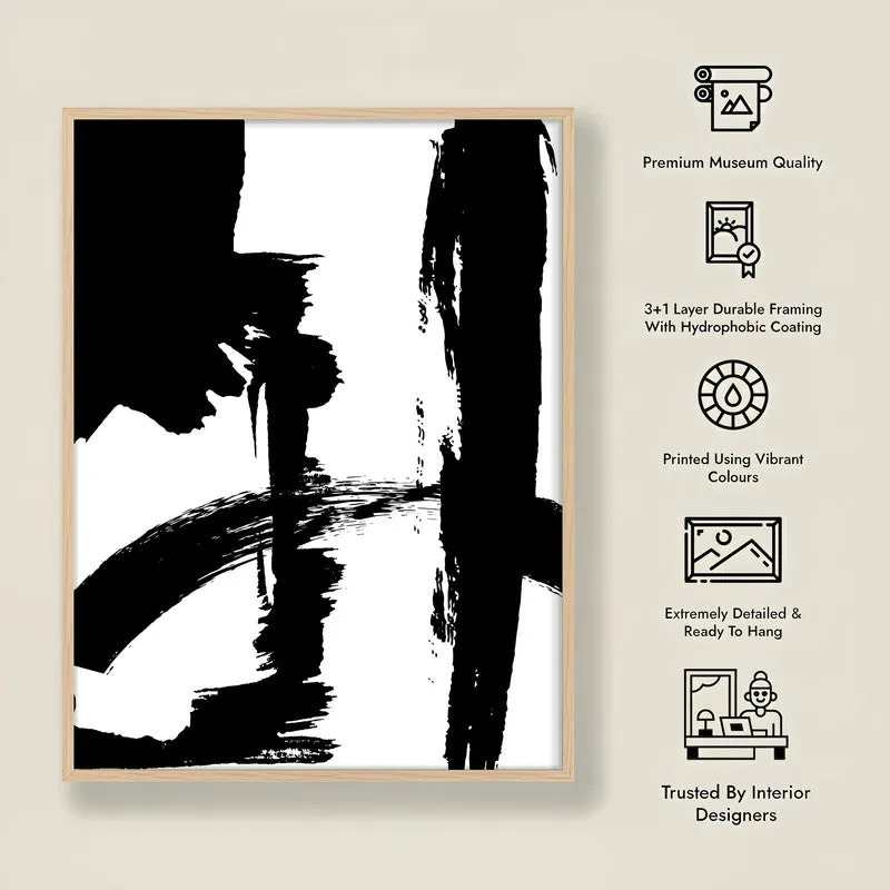 Strokes Of The Void Framed Canvas Archival Canvas Wall Painting - Natural Brown Frame media 7