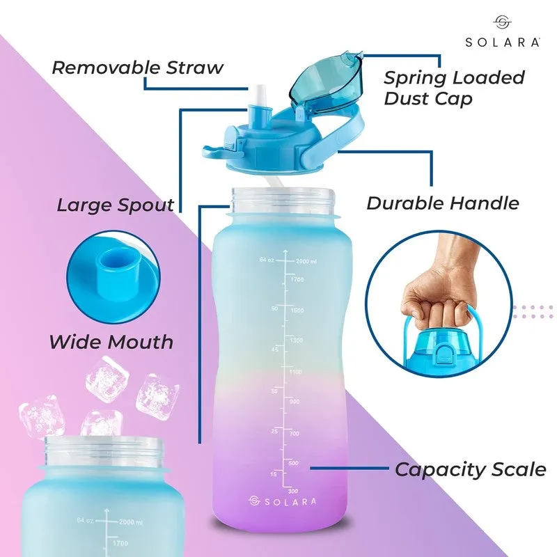 Solara Siply Plastic Water Bottle (2000 mL) - Blue,Pink media 4