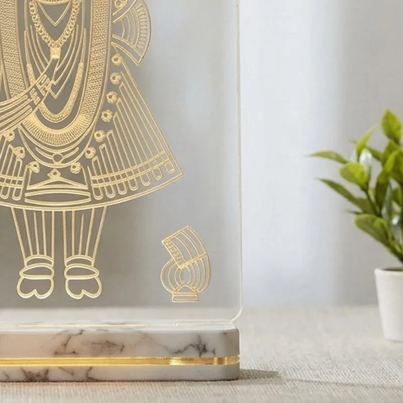 Shreenathji Acrylic Table Lamp - Transparent media 4