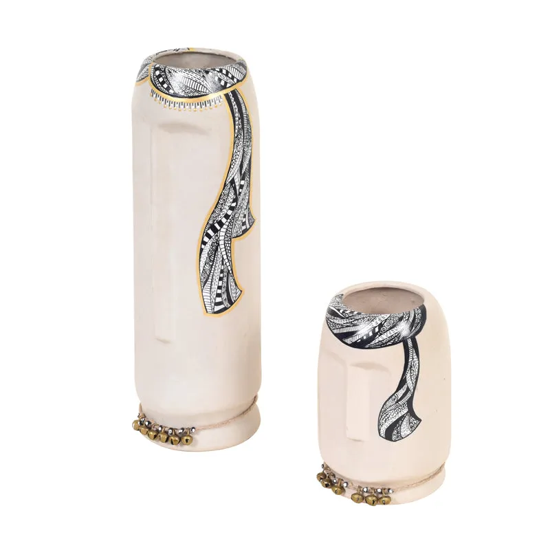 Ilasia Tribal Vase (White) - Set Of Two media 4