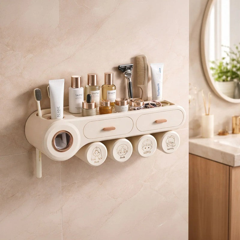Rioware Bath Nest Plastic Bathroom Set - Beige