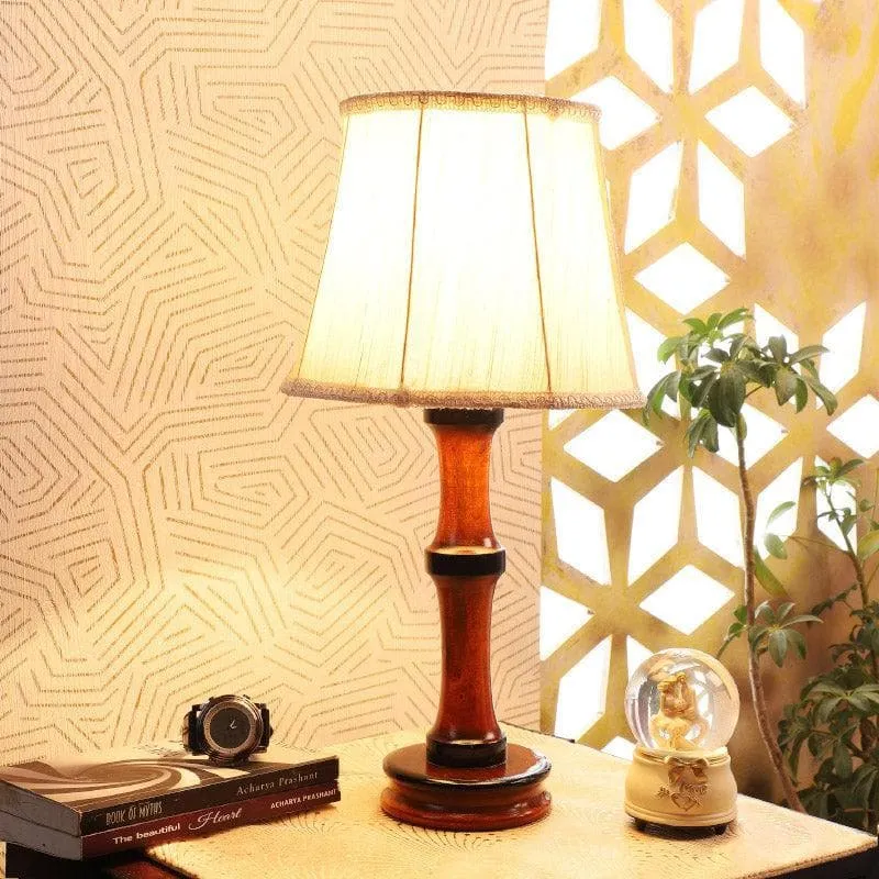 Roda Troton Fabric Table Lamp - White,Brown media 1