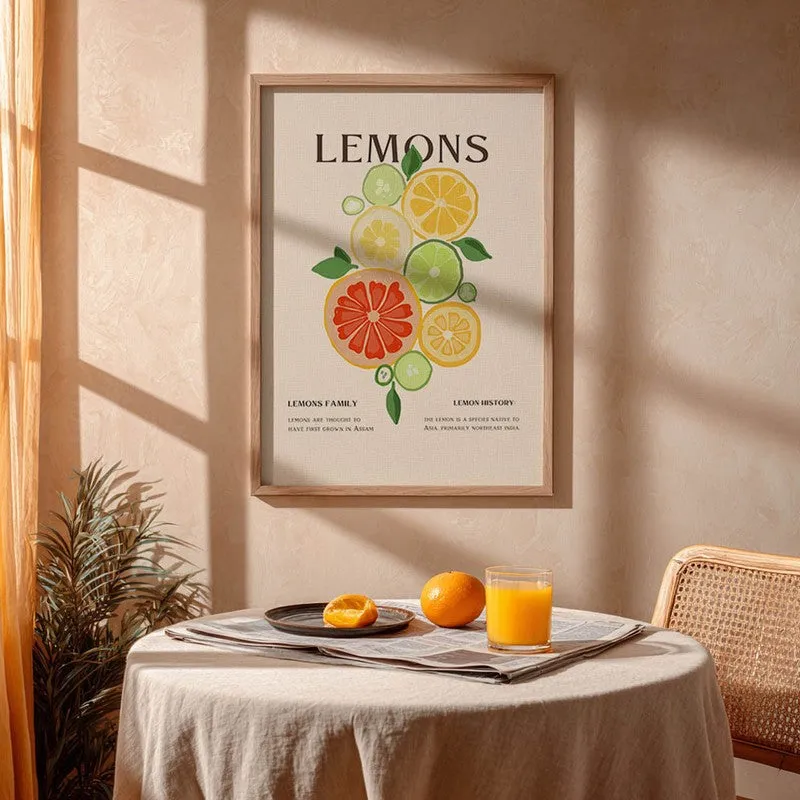 Sunlit Citrus Archival Canvas Wall Art - Brown media 5