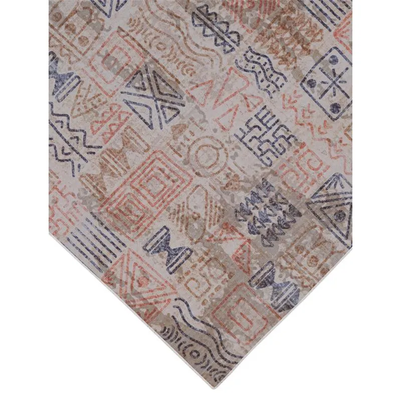 Yanika Boho Carpet - Blue & Orange media 5