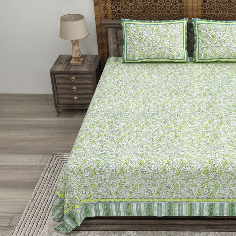 Formix Cotton Bedsheet (Green) - 240 TC media 3