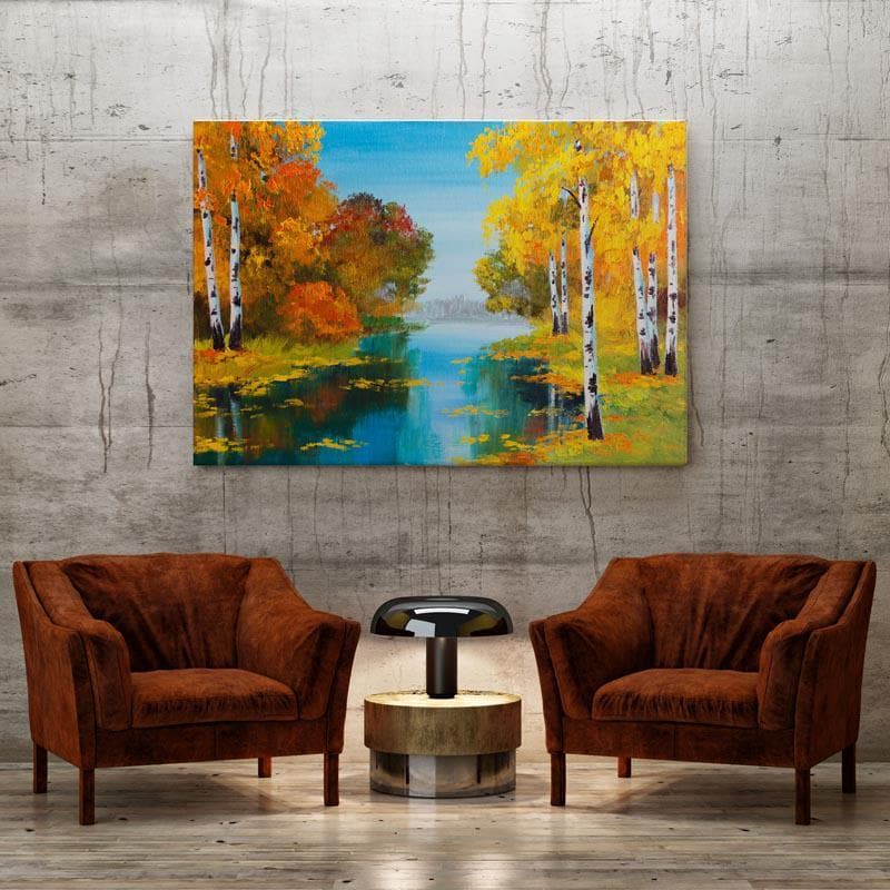 Birch Forest Near The River - Gustav Klimt Canvas Wall Art - Gallery Wrap