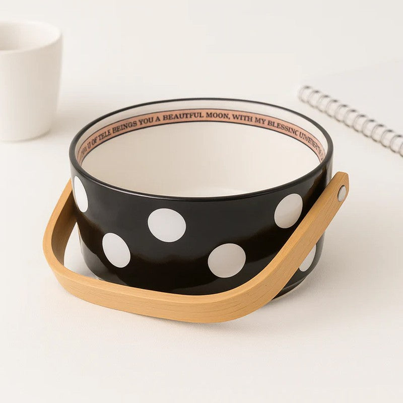 DotCraft Ceramic Serving Bowl - Black & White media 4