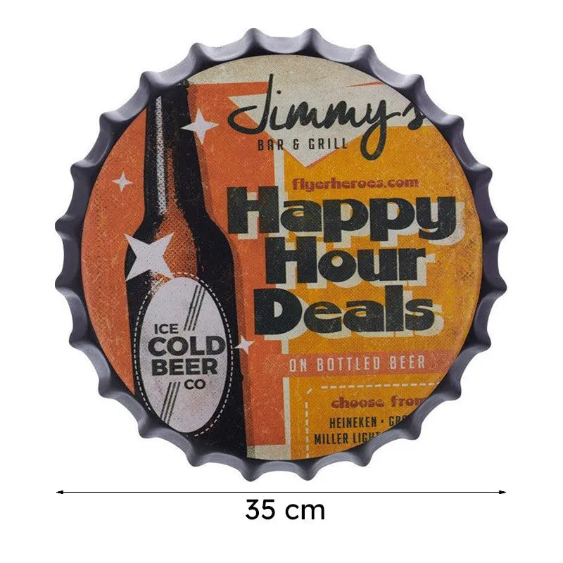 Happy Hour Deals Bottle Cap Metal Wall Accent media 8