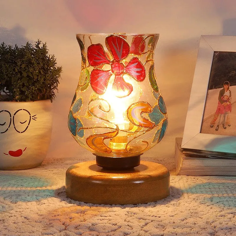 Crestaro Mosaic Glass Table Lamp With Wooden Base - Multicolor media 3