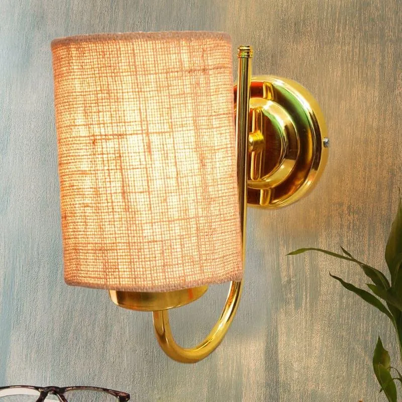 Galora Neva Fabric & Metal Wall Lamp - Beige media 1